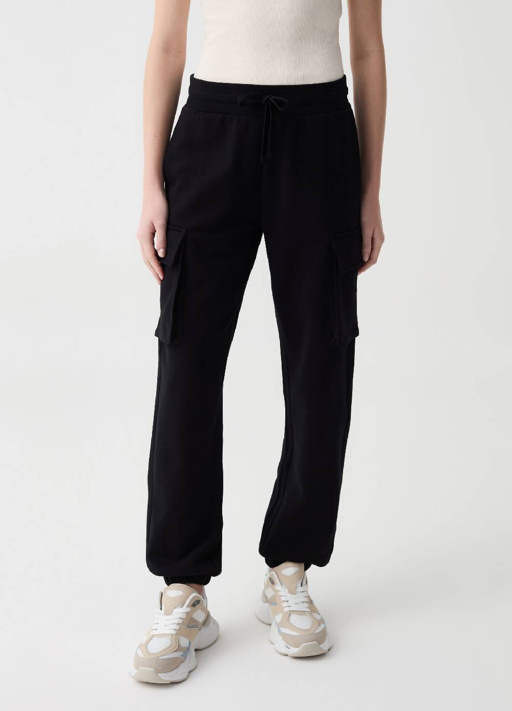 Ovs Jogger Cargo In Felpa Con Coulisse