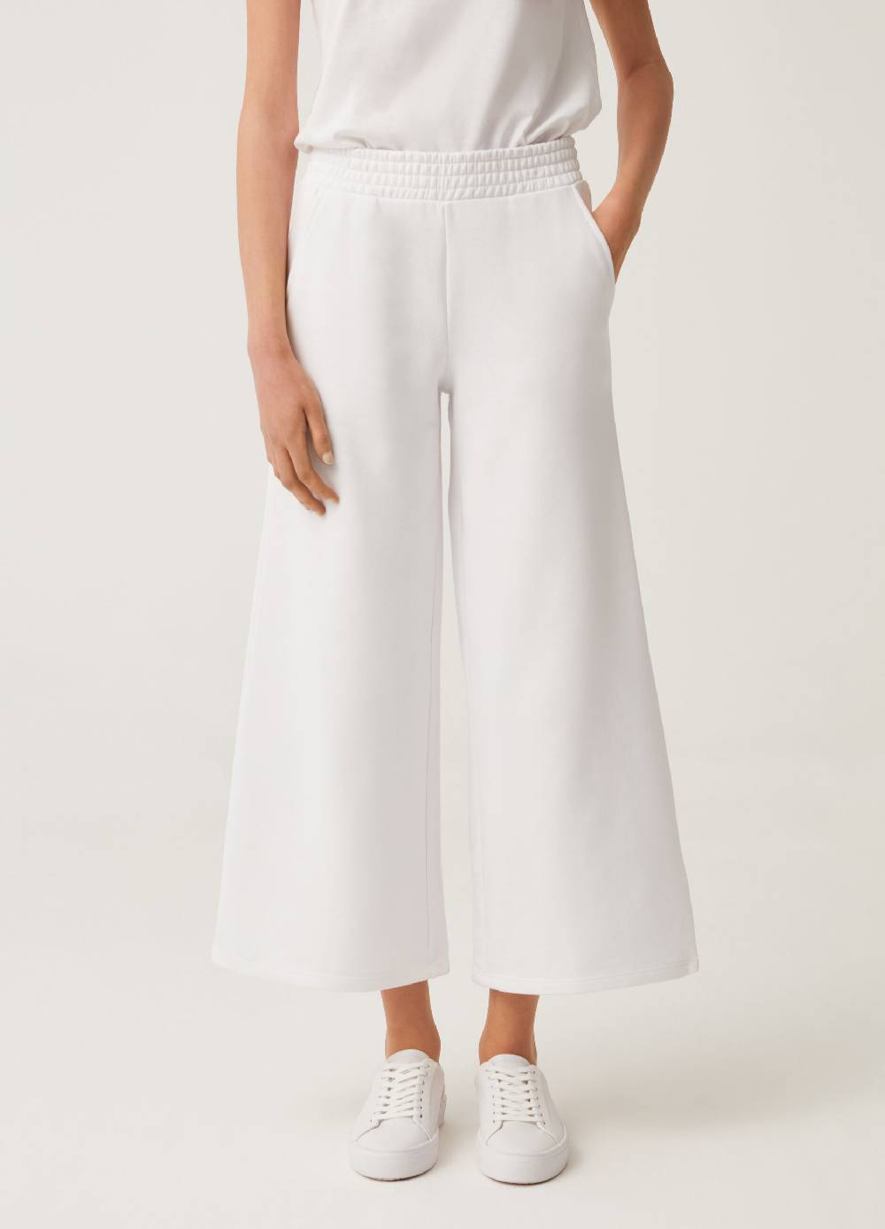 Ovs Joggers Fitness Wide Leg In Felpa