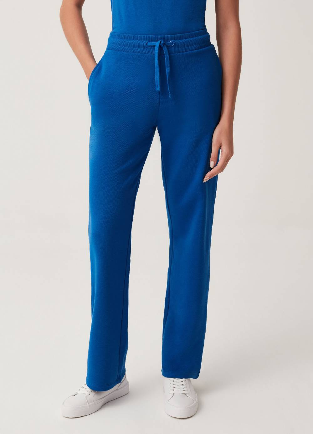 Ovs Joggers Fitness Wide Leg In Felpa Con Coulisse