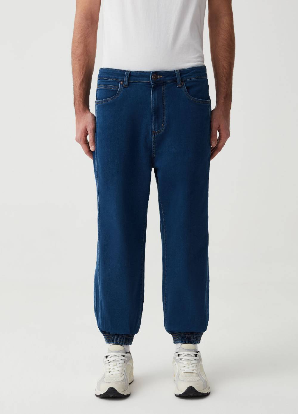 Ovs Joggers In Denim Cinque Tasche Regular Fit