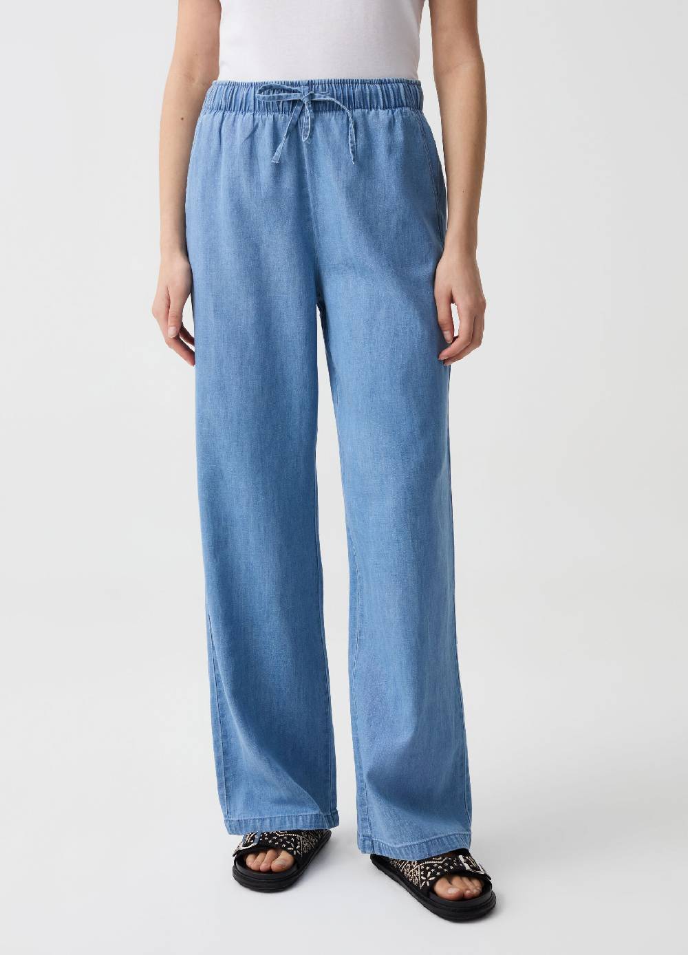 Ovs Joggers Wide Leg Effetto Denim