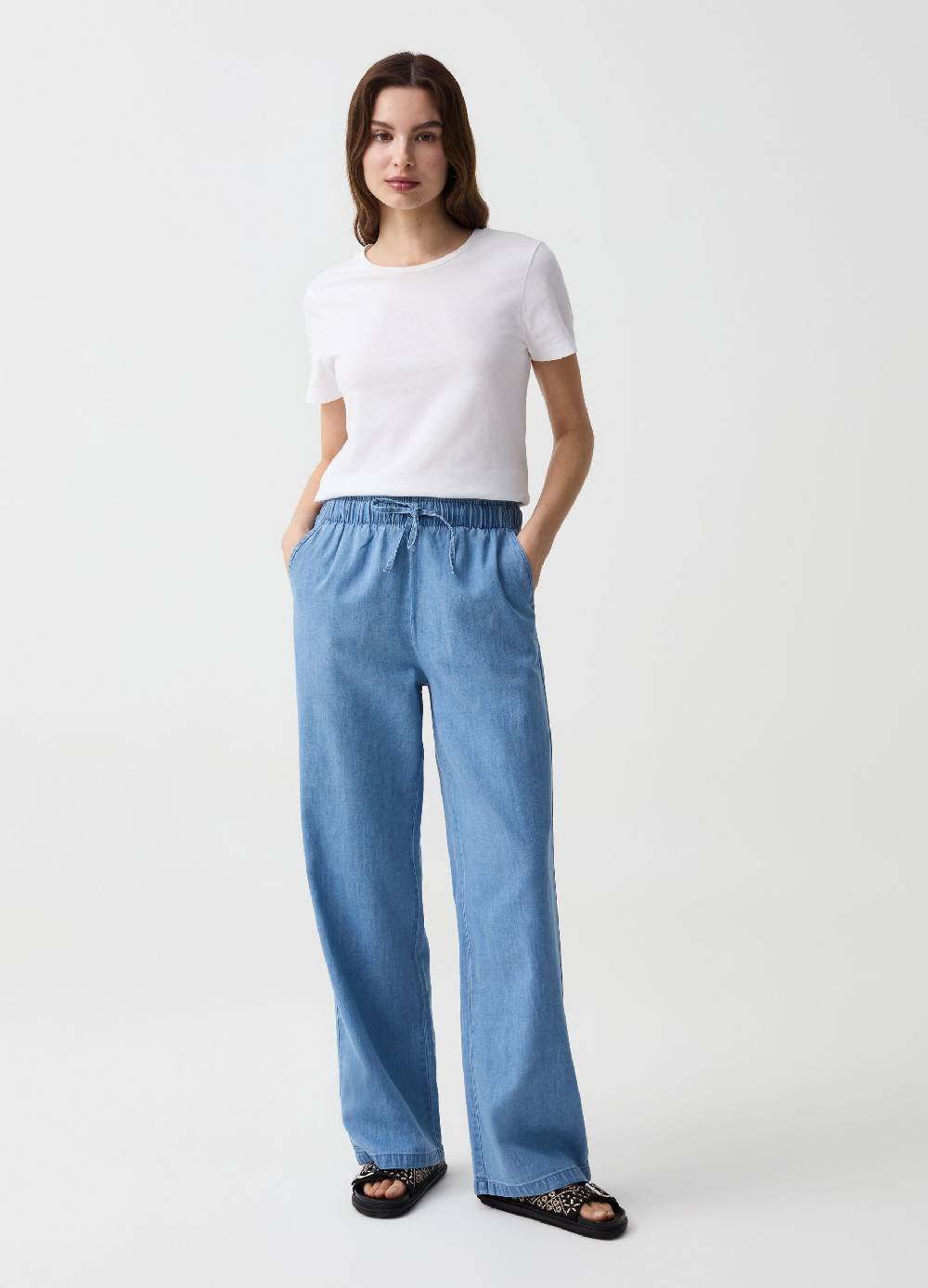 Ovs Joggers wide leg effetto denim