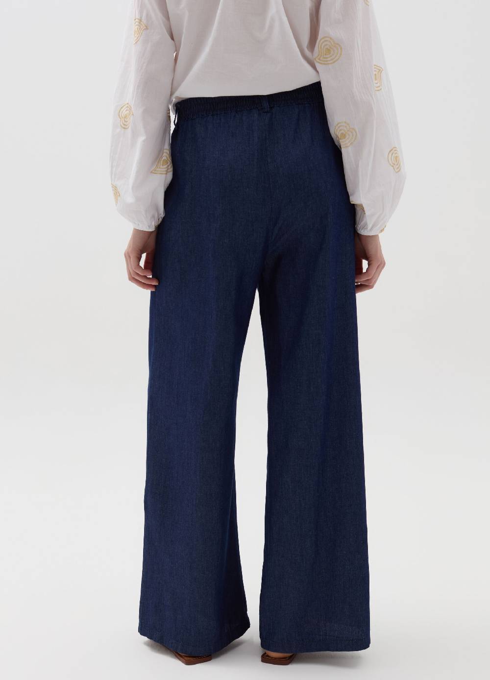 Ovs Joggers Wide Leg In Denim Con Pinces