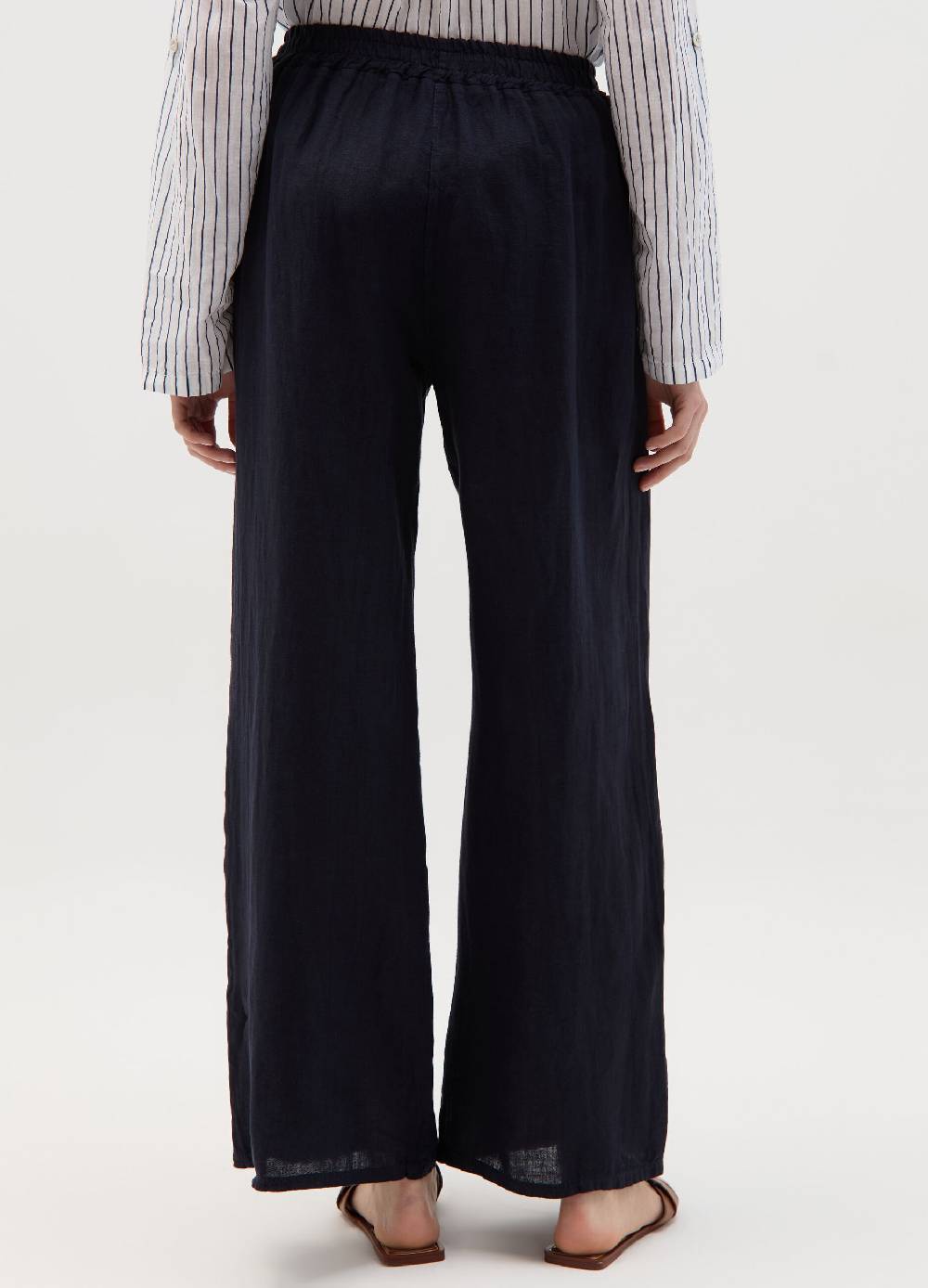 Ovs Joggers Wide Leg In Lino Con Coulisse