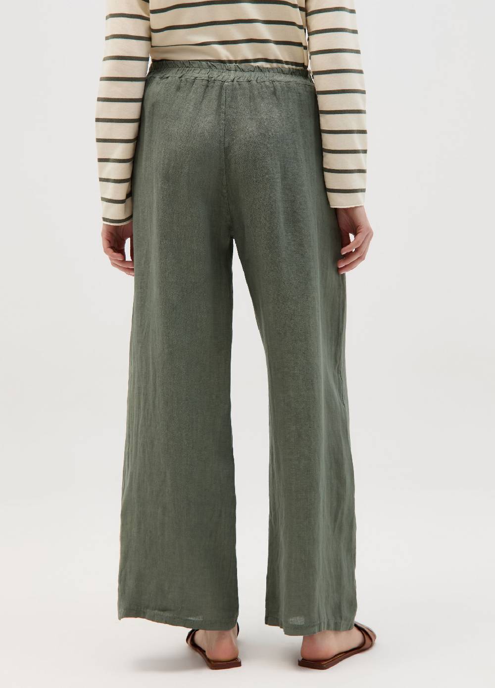 Ovs Joggers Wide Leg In Lino Con Coulisse