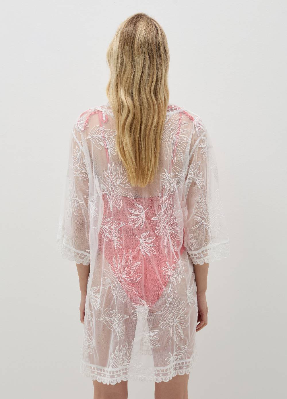 Ovs Kimono Copri Costume Con Ricamo Foliage