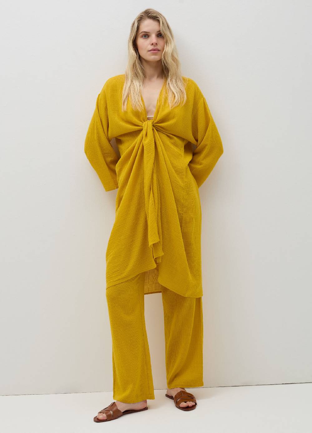 Ovs Kimono copri costume scollo a V con nodo