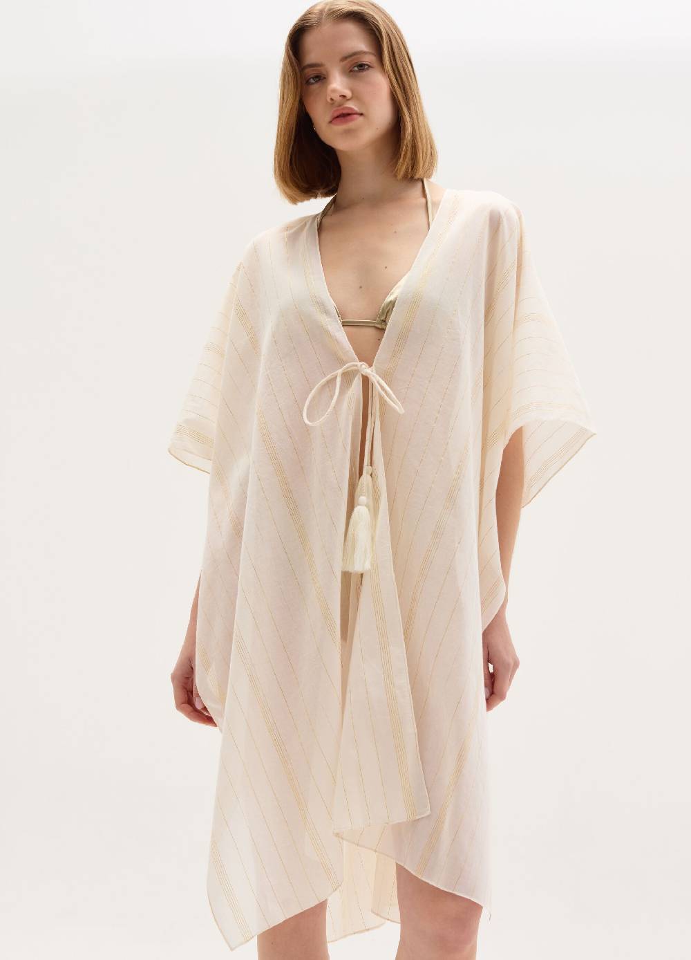 Ovs Kimono Lungo Copri Costume A Righe In Lurex