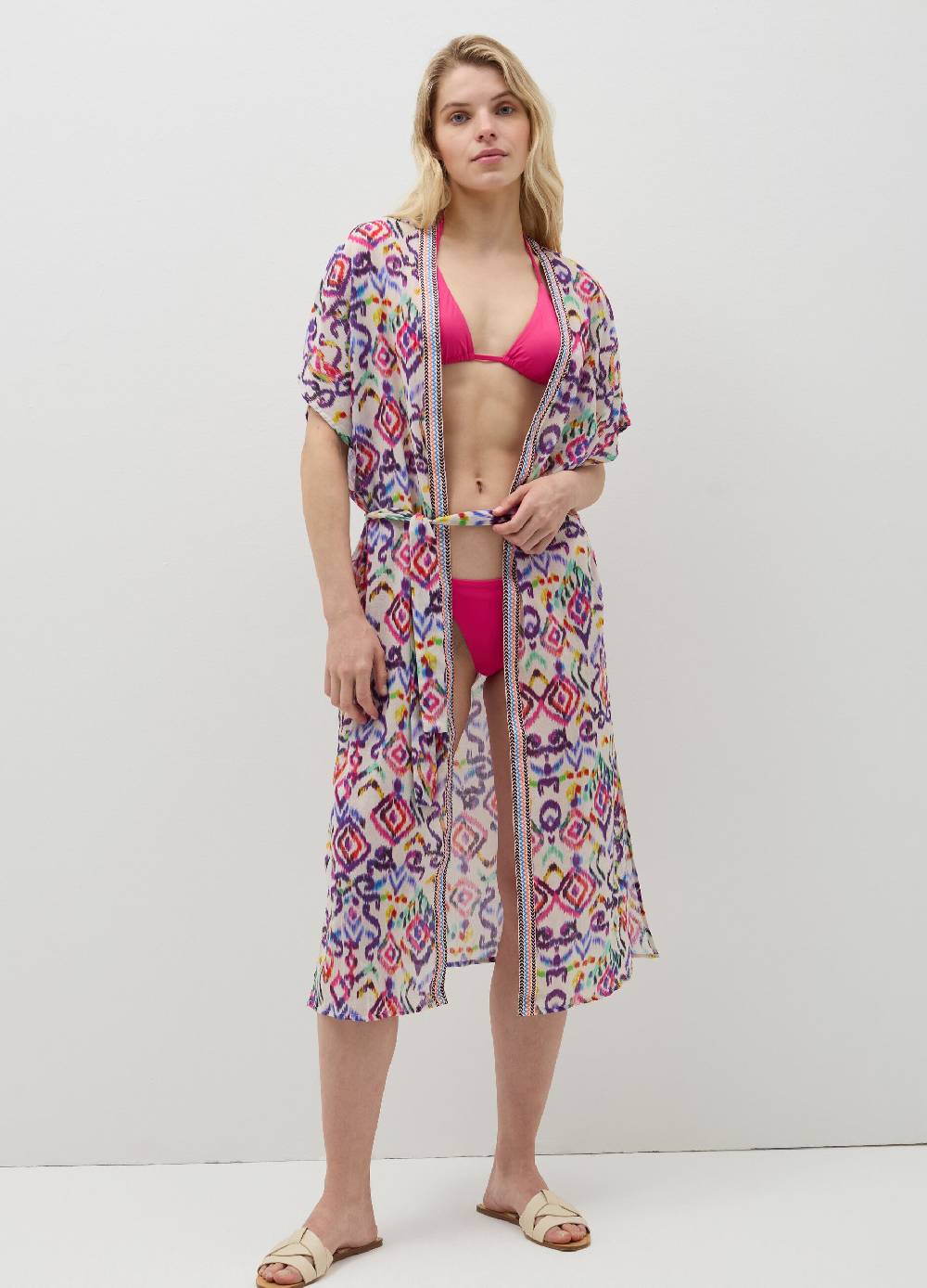 Ovs Kimono lungo copri costume stampa ikat