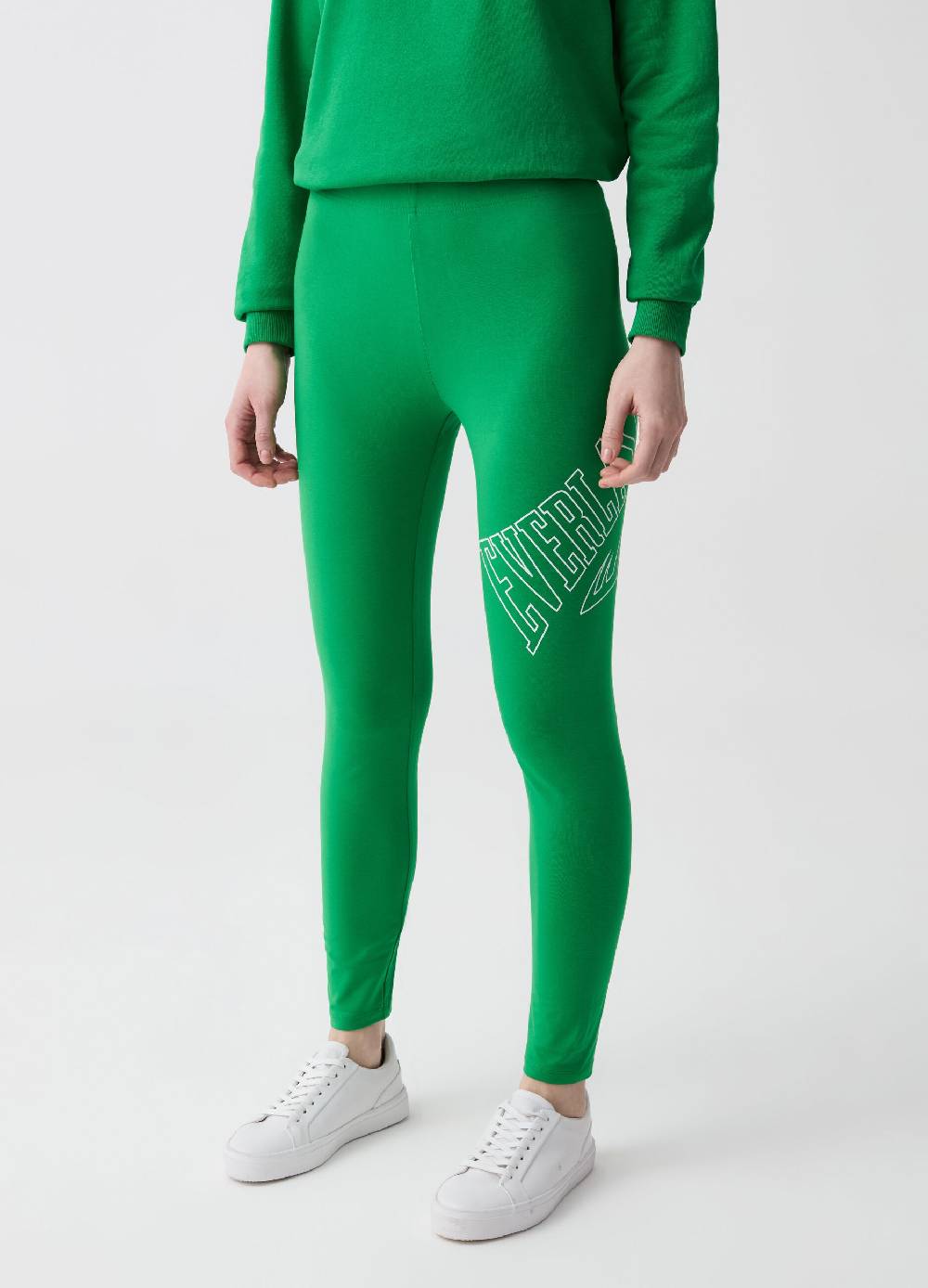 Ovs Leggings In Cotone Stretch Con Stampa Logo