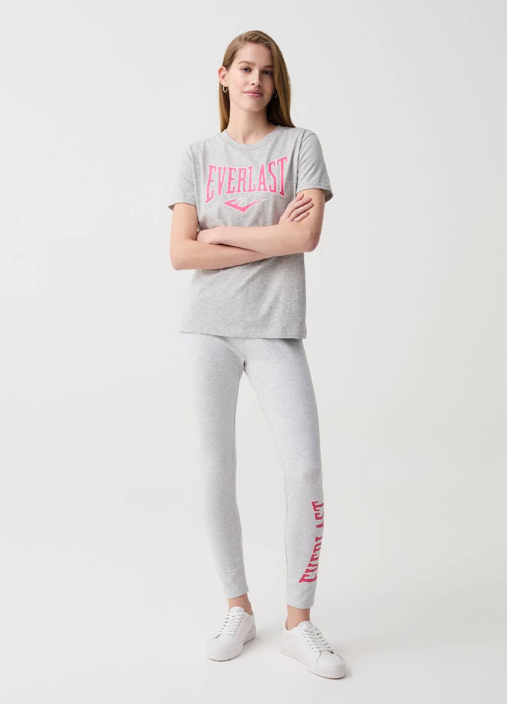 Ovs Leggings in cotone stretch con stampa logo