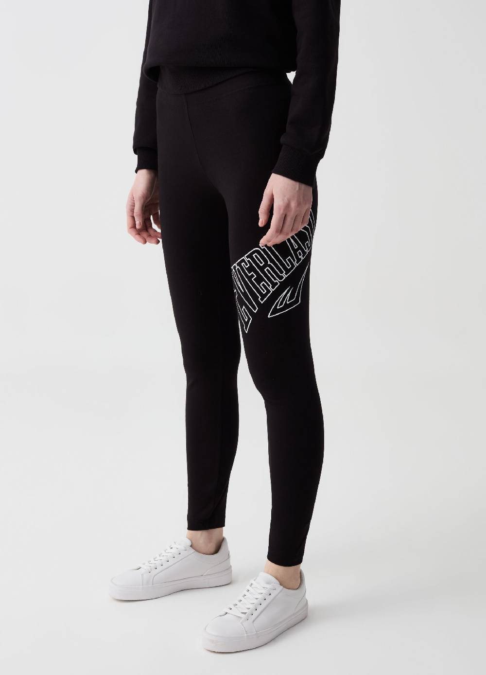 Ovs Leggings In Cotone Stretch Con Stampa Logo