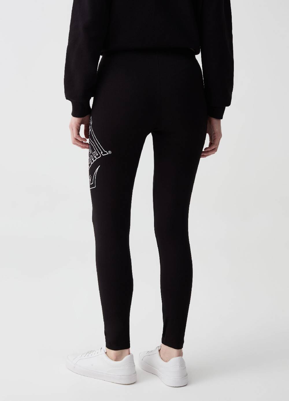 Ovs Leggings In Cotone Stretch Con Stampa Logo