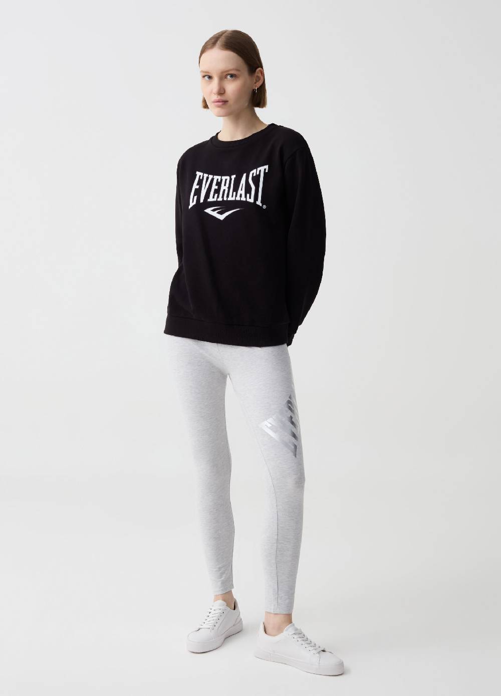 Ovs Leggings in cotone stretch con stampa logo