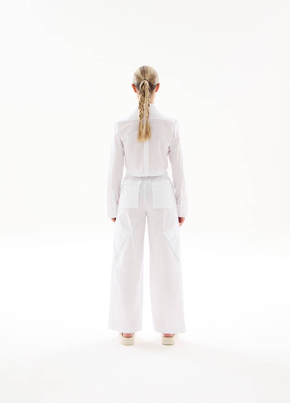 Ovs Light Cargo Wide Leg Pants White