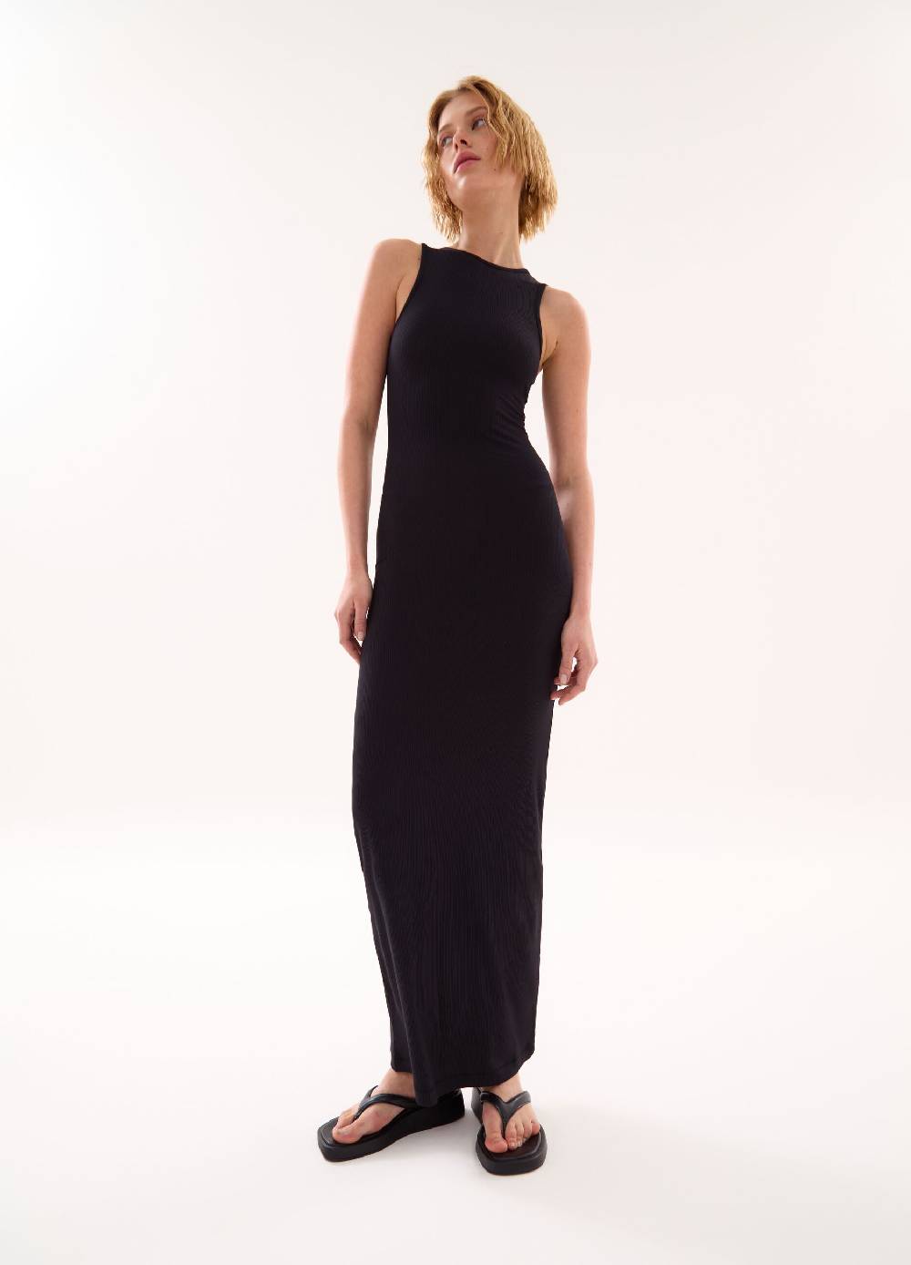 Ovs Long Shape Dress Black
