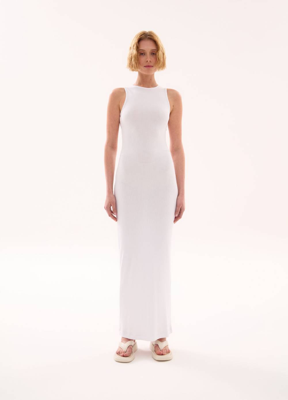 Ovs Long Shape Dress White