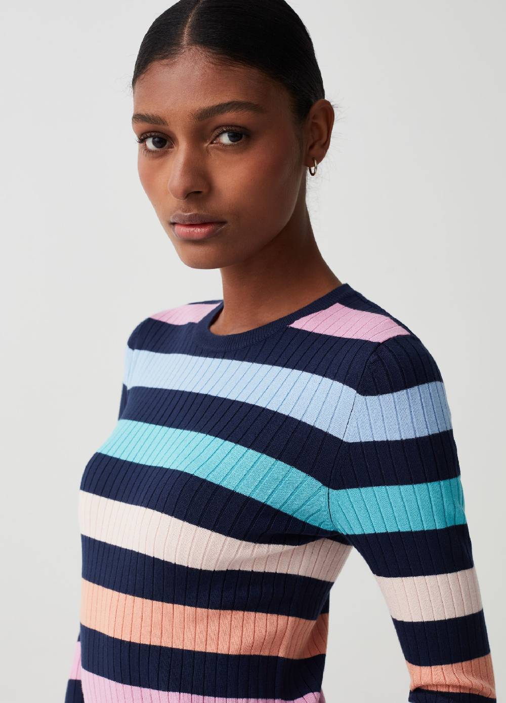 Ovs Maglia A Coste Piatte Fantasia A Righe