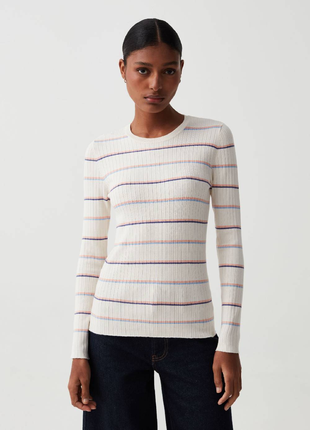 Ovs Maglia a coste piatte fantasia a righe