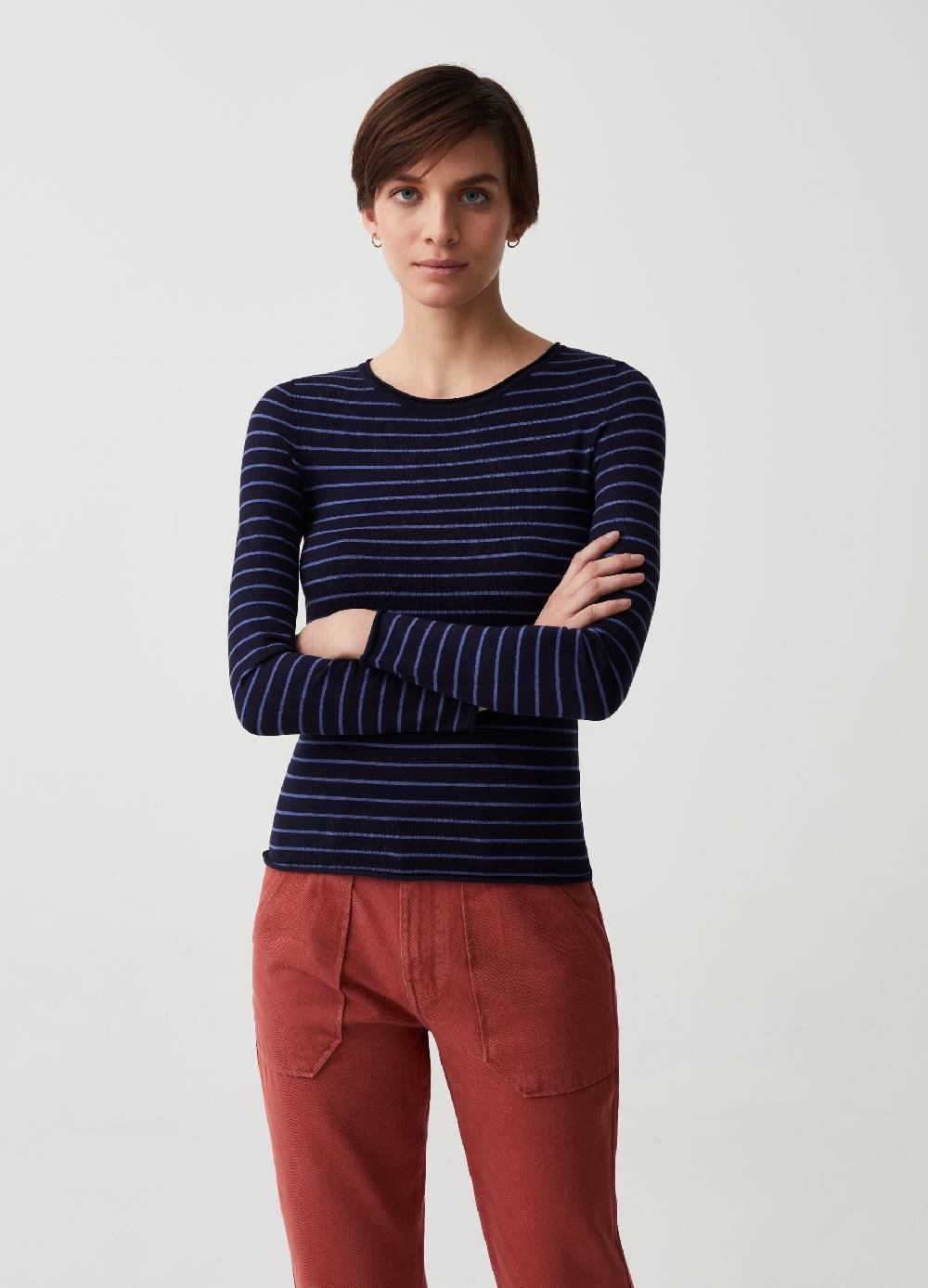 Ovs Maglia A Maniche Lunghe Fantasia A Righe