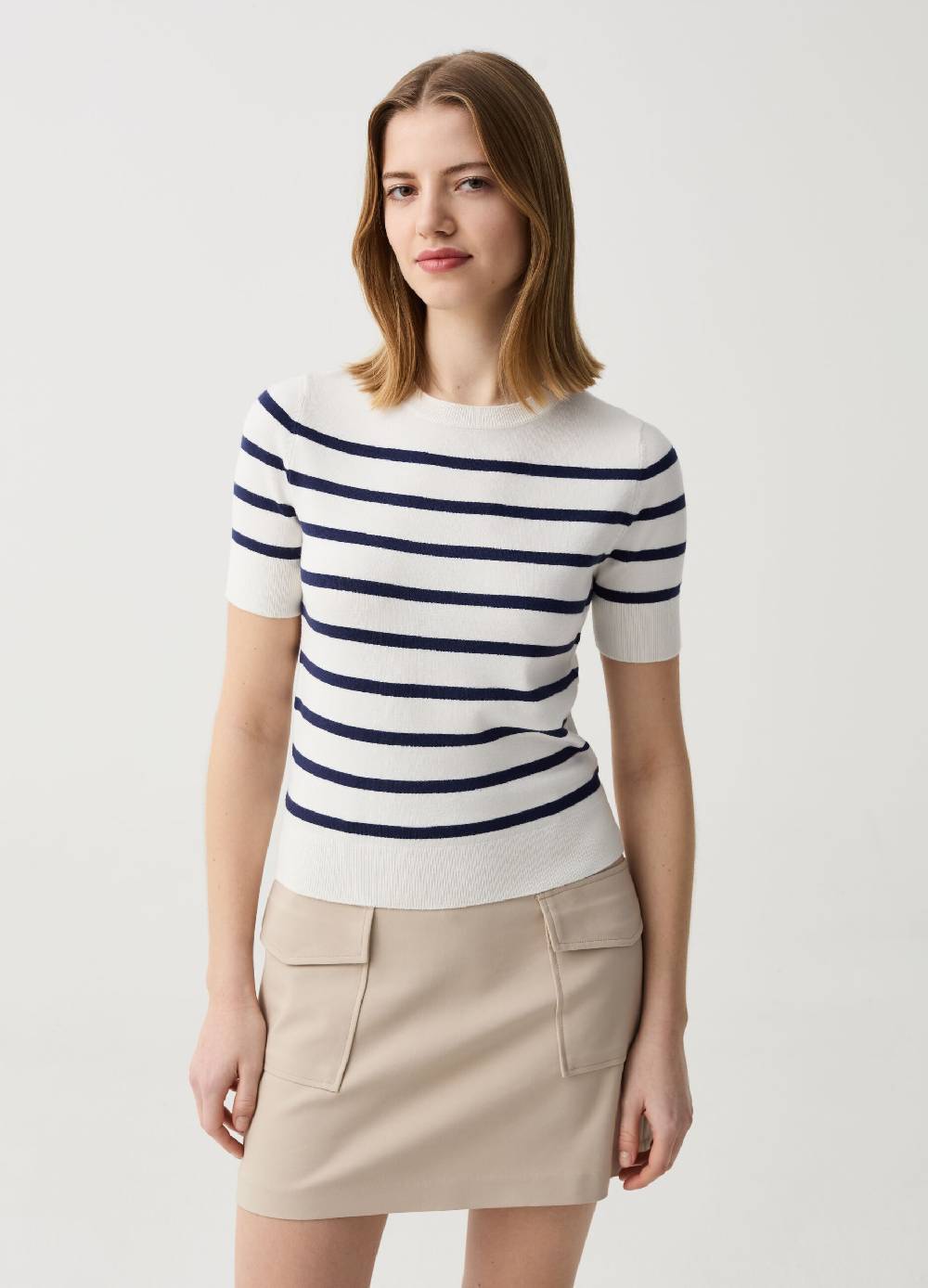 Ovs Maglia A Righe Con Maniche Corte