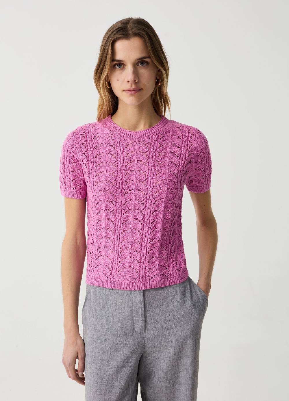 Ovs Maglia Crochet A Maniche Corte
