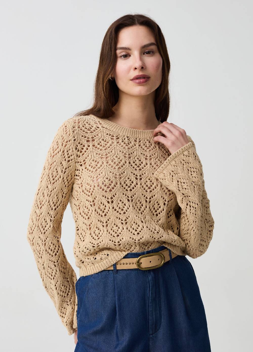 Ovs Maglia crochet con maniche lunghe