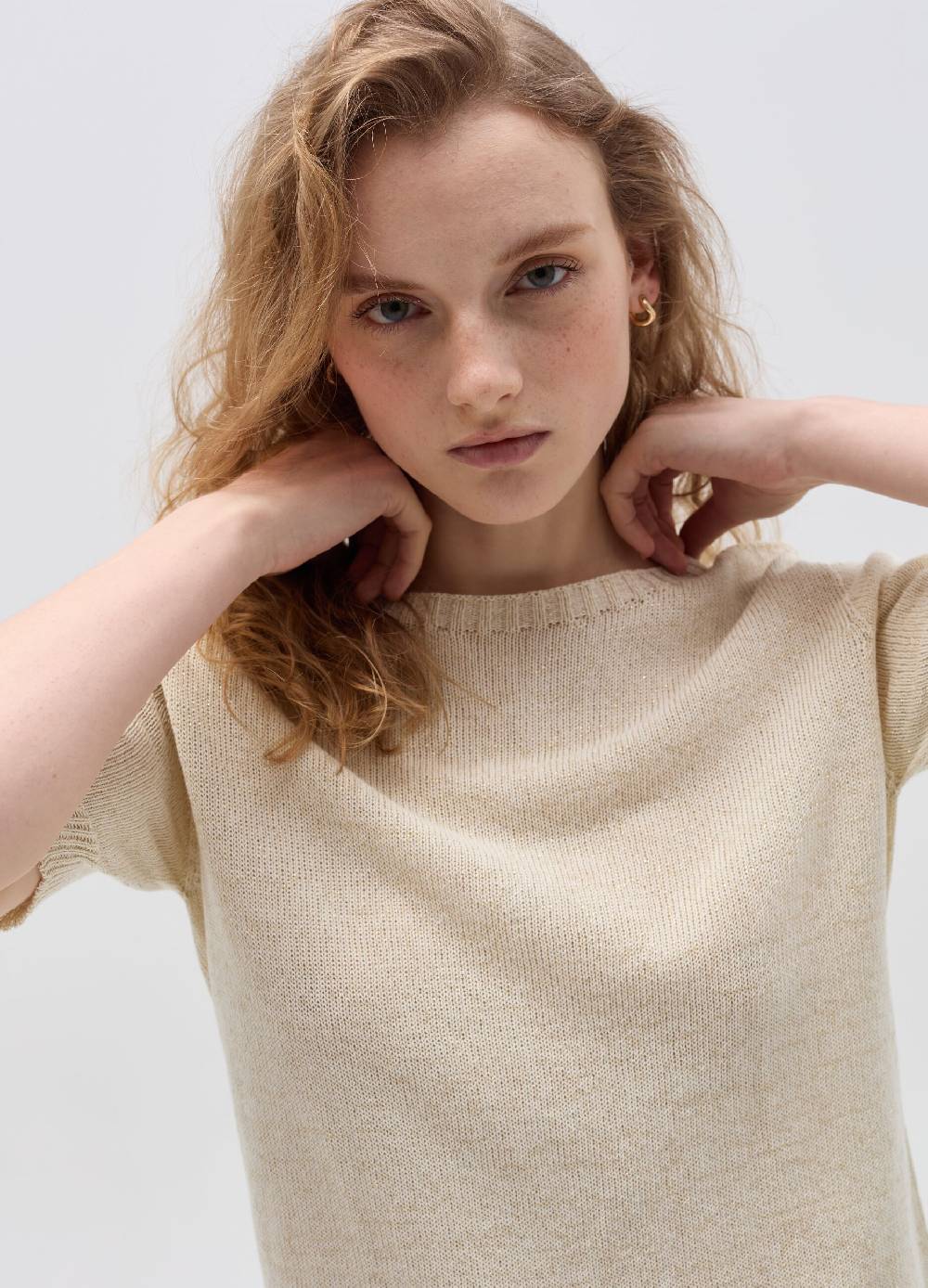 Ovs Maglia In Lurex Con Maniche Corte