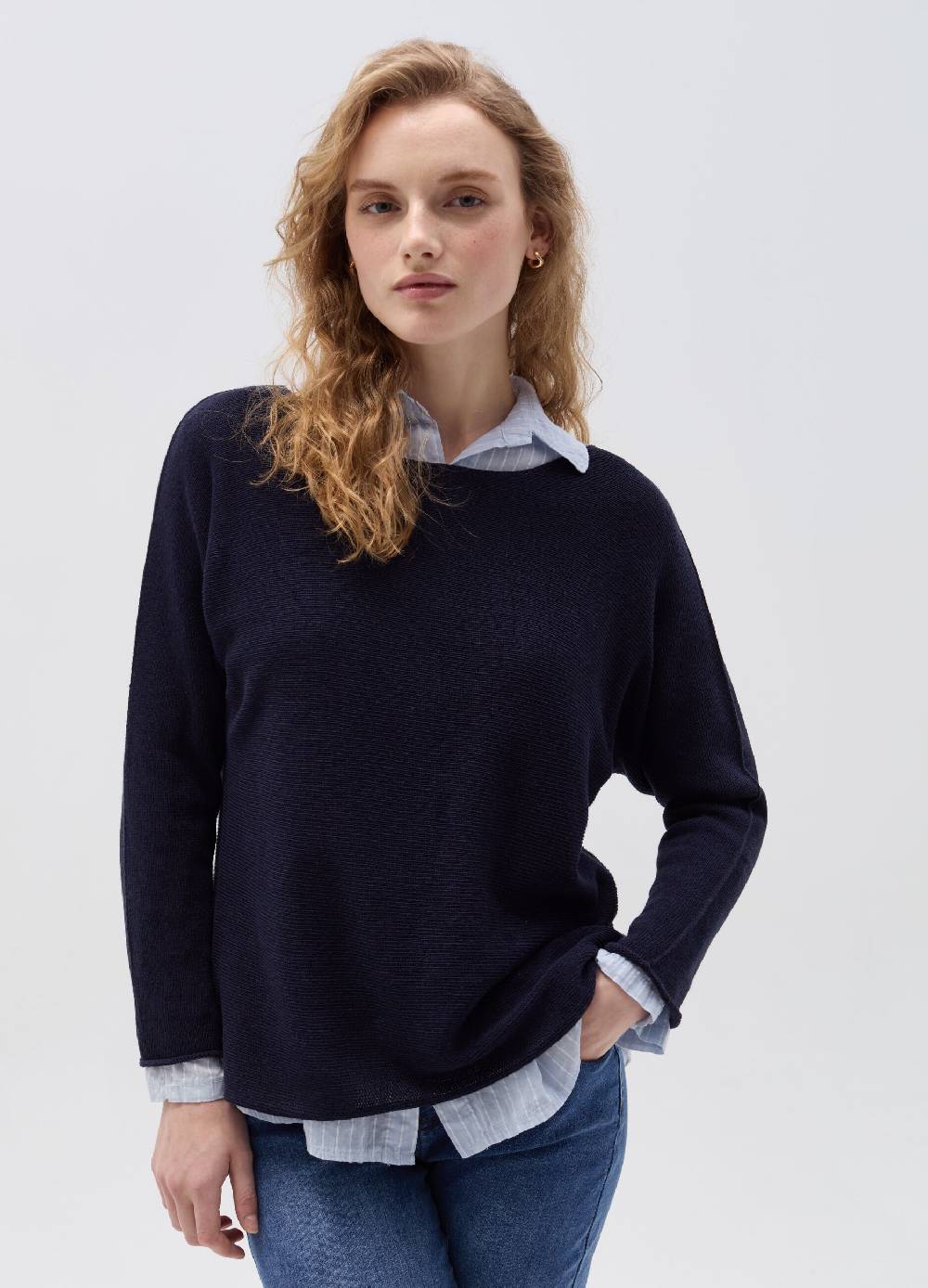 Ovs Maglia in lurex con maniche lunghe