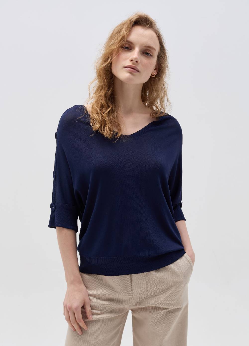 Ovs Maglia Maniche A Tre Quarti Con Bottoni