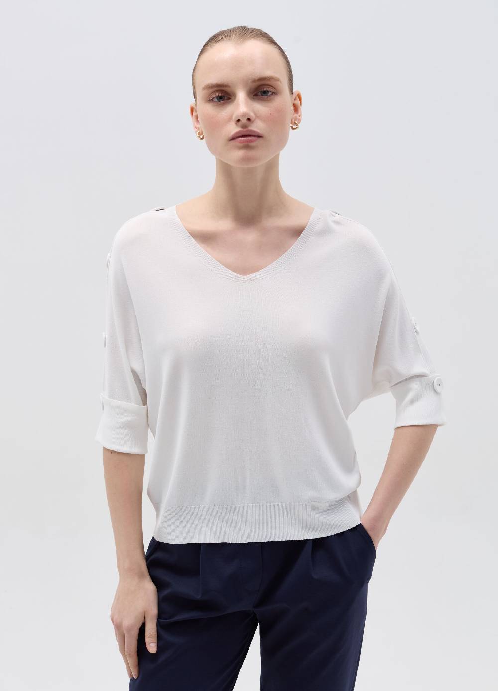 Ovs Maglia Maniche A Tre Quarti Con Bottoni