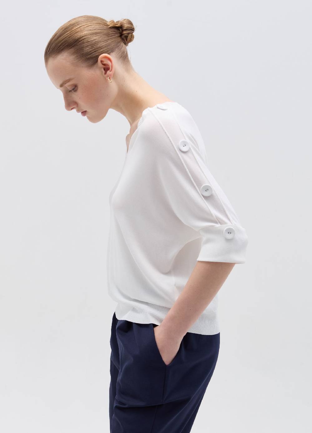 Ovs Maglia maniche a tre quarti con bottoni