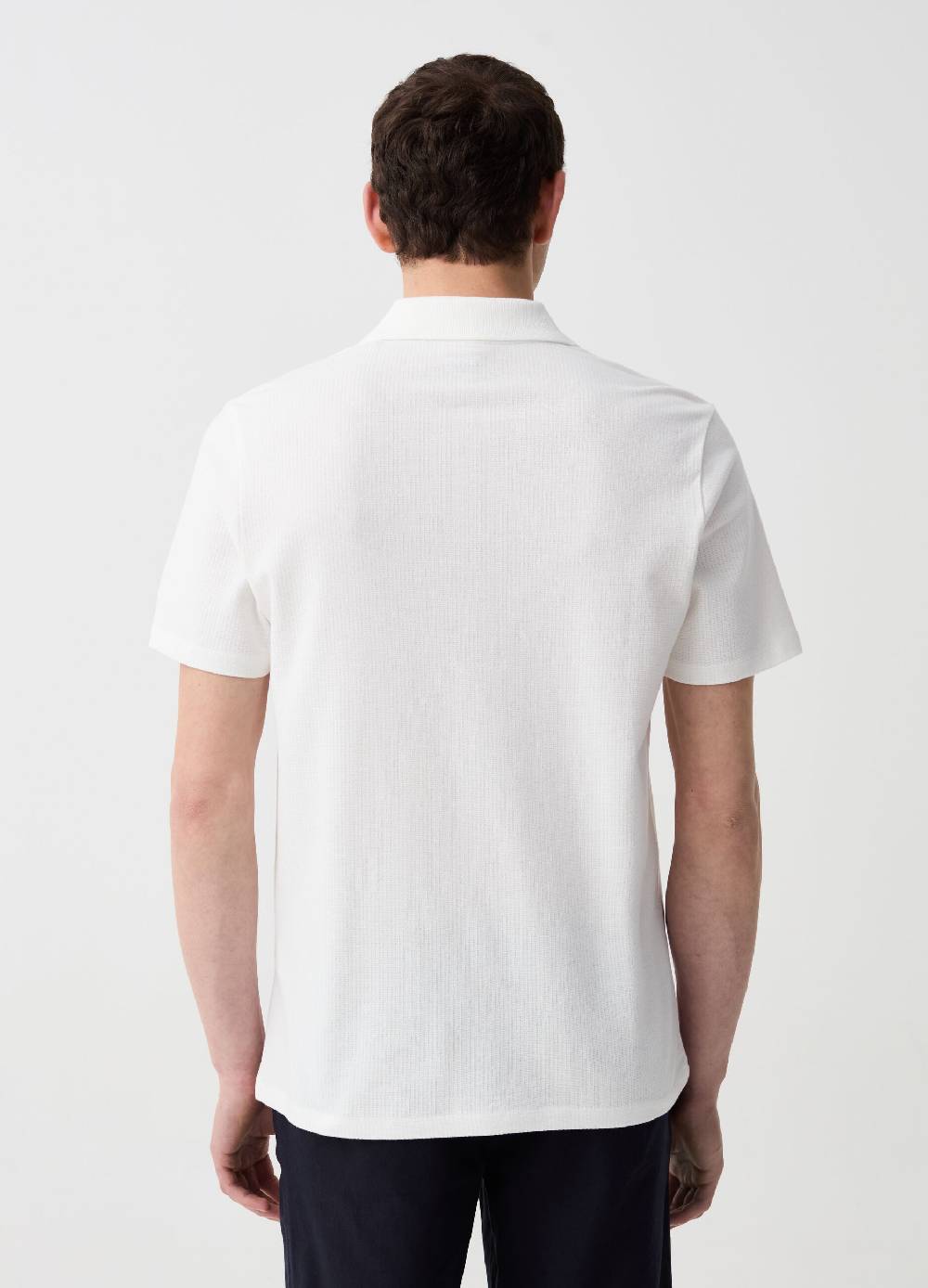 Ovs Maglia Polo In Cotone Bio Con Trama Lavorata