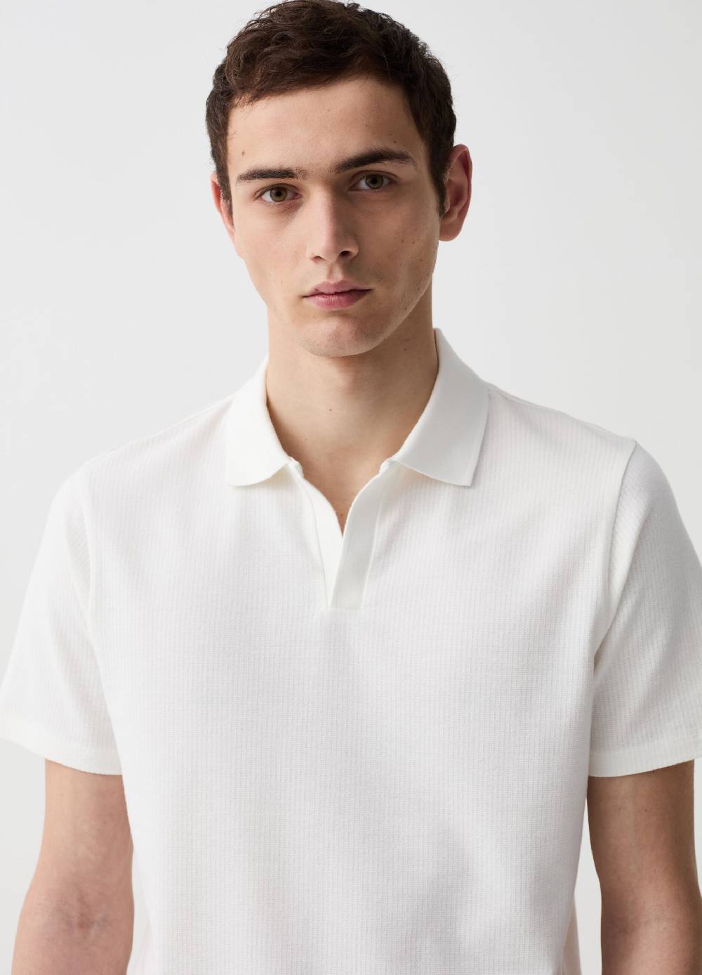 Ovs Maglia Polo In Cotone Bio Con Trama Lavorata