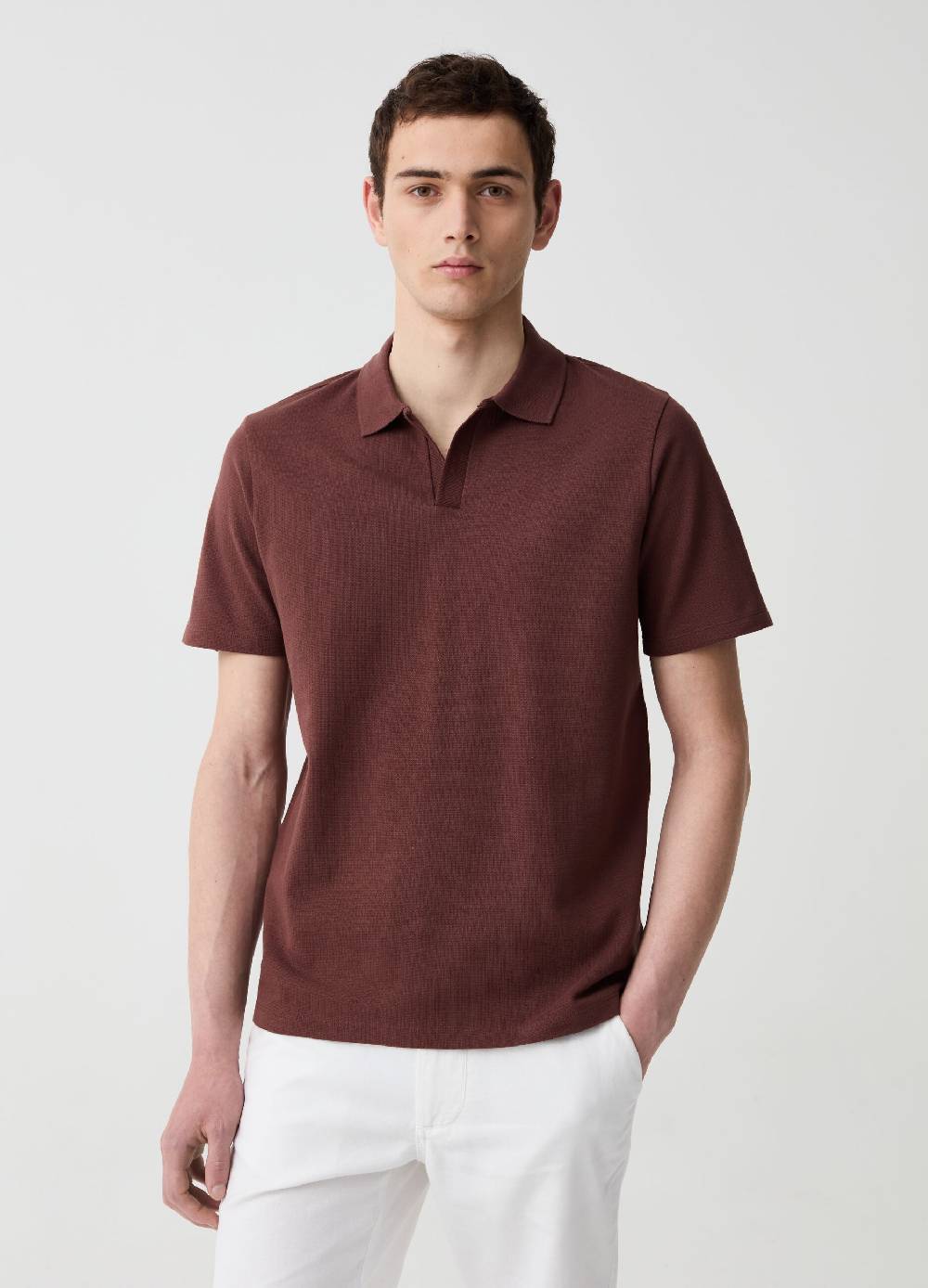 Ovs Maglia polo in cotone bio con trama lavorata