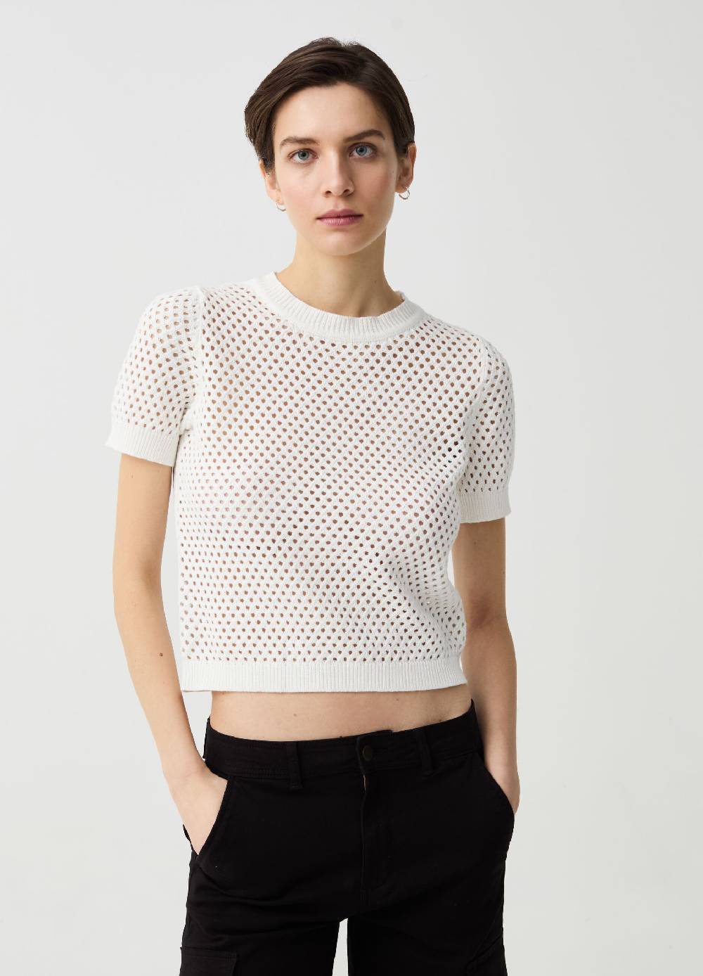 Ovs Maglia traforata con maniche corte