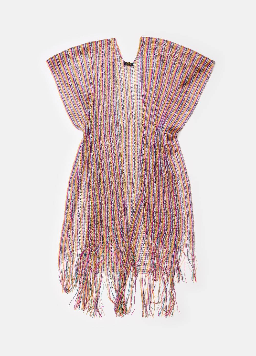 Ovs Mantella copri costume a righe con frange