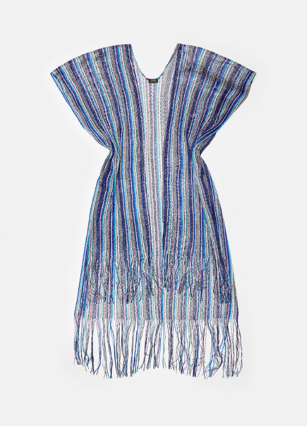 Ovs Mantella copri costume a righe con frange