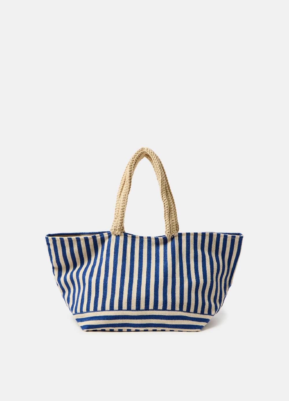 Ovs Maxi shopping bag in cotone a righe