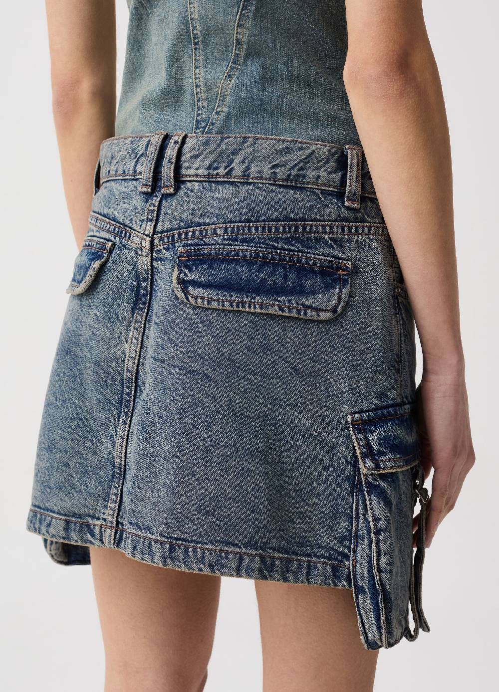 Ovs Minigonna Cargo In Denim