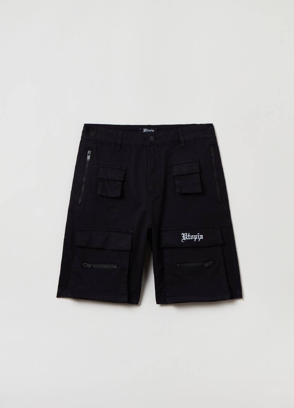 Ovs Multi Pocket Cargo Shorts Black