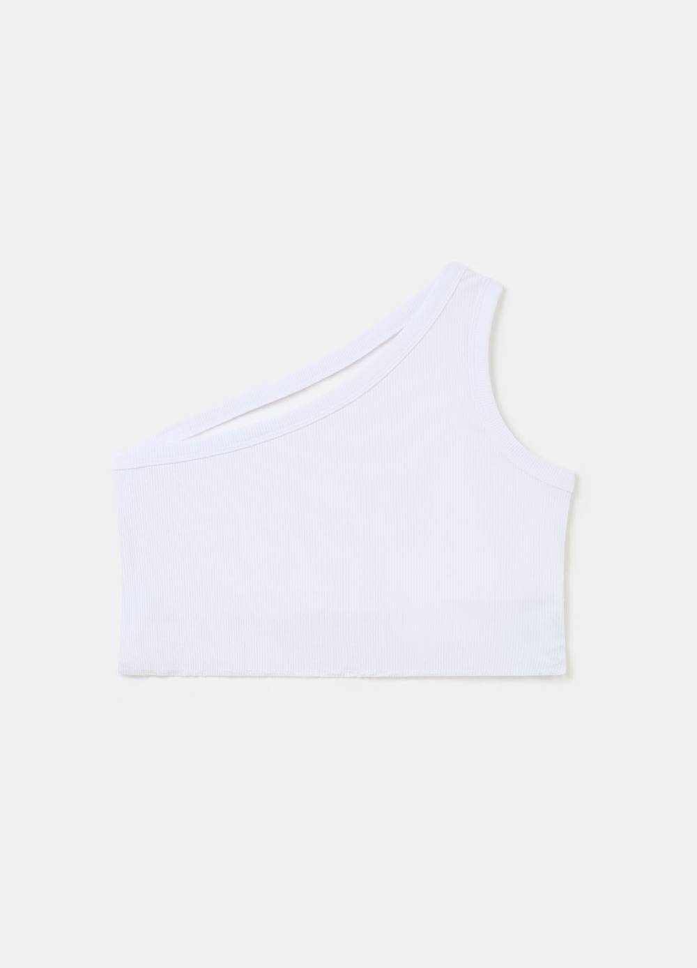 Ovs One Shoulder Backless Tank White