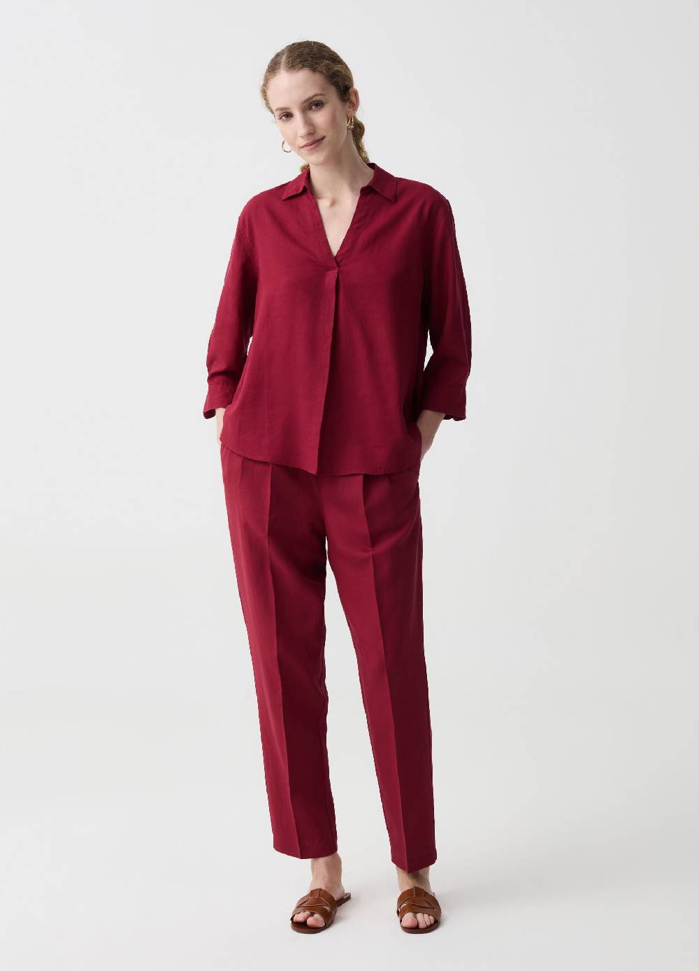 Ovs Pantalone a sigaretta con pinces e coulisse