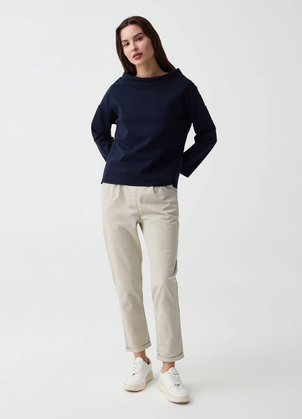 Ovs Pantalone a sigaretta con pinces e risvolti