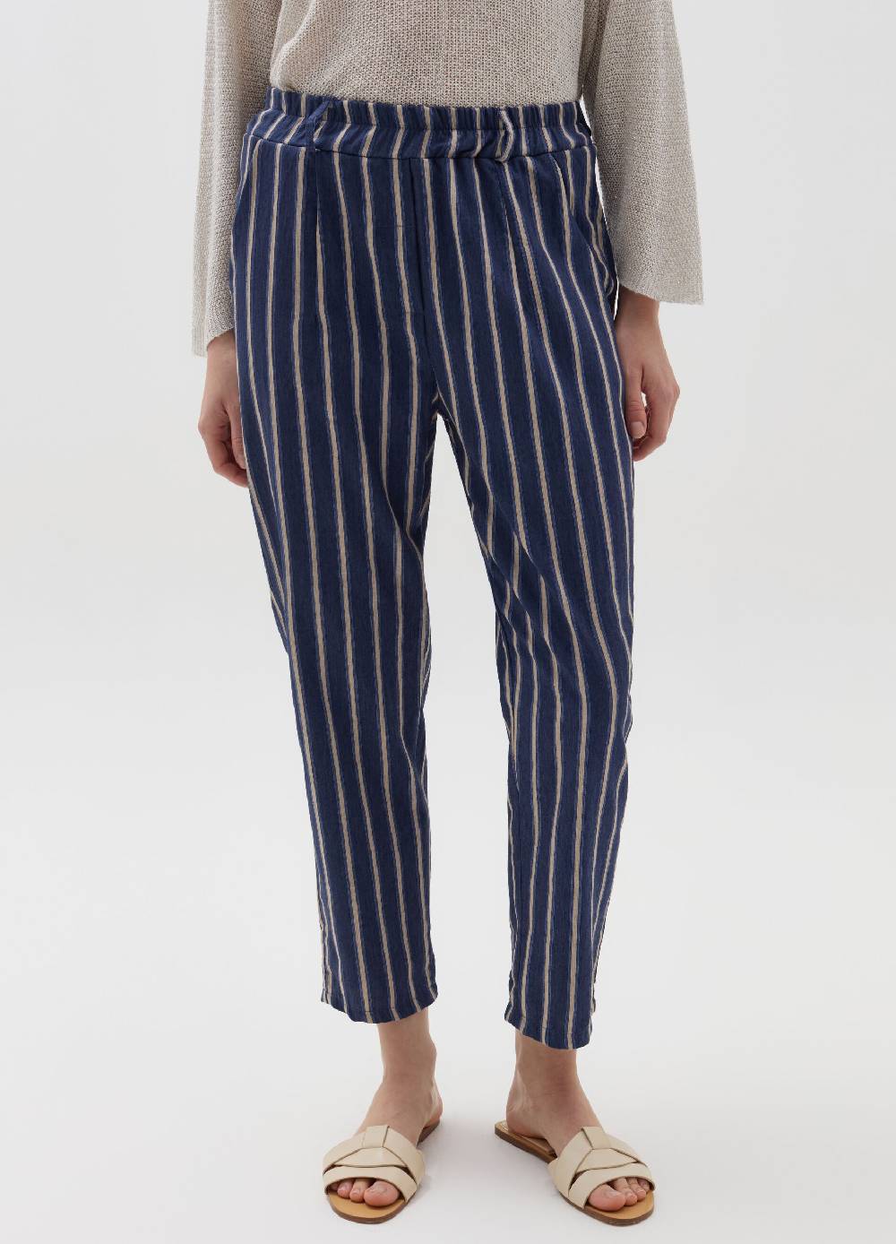 Ovs Pantalone A Sigaretta Crop A Righe