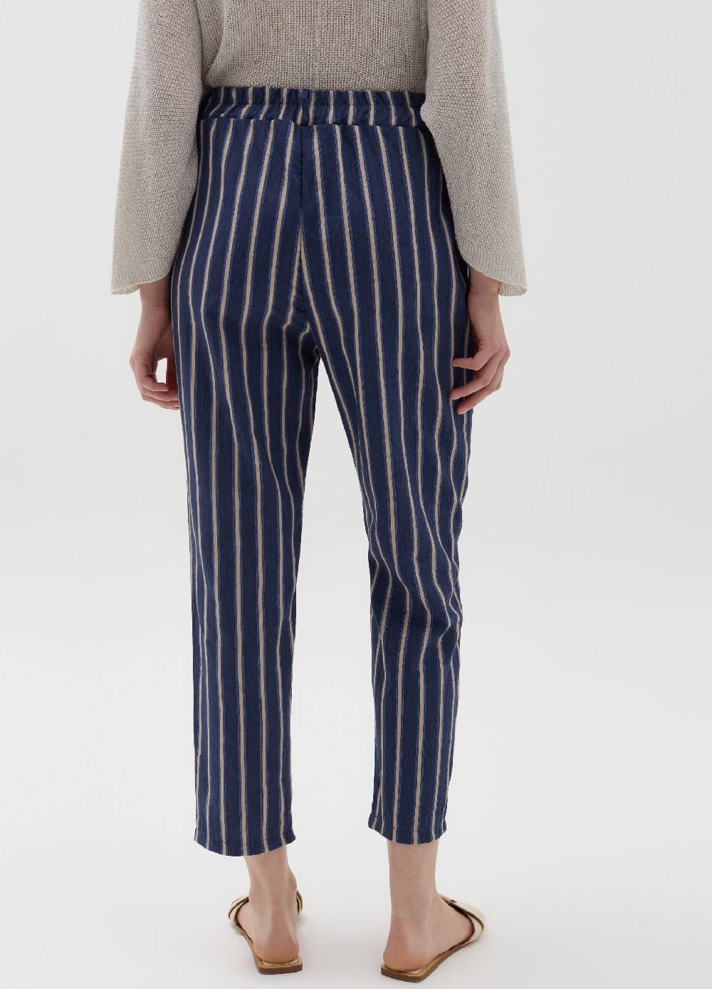 Ovs Pantalone A Sigaretta Crop A Righe