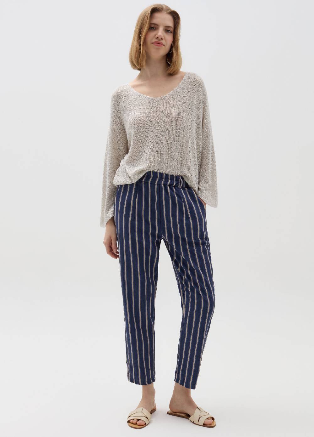 Ovs Pantalone a sigaretta crop a righe