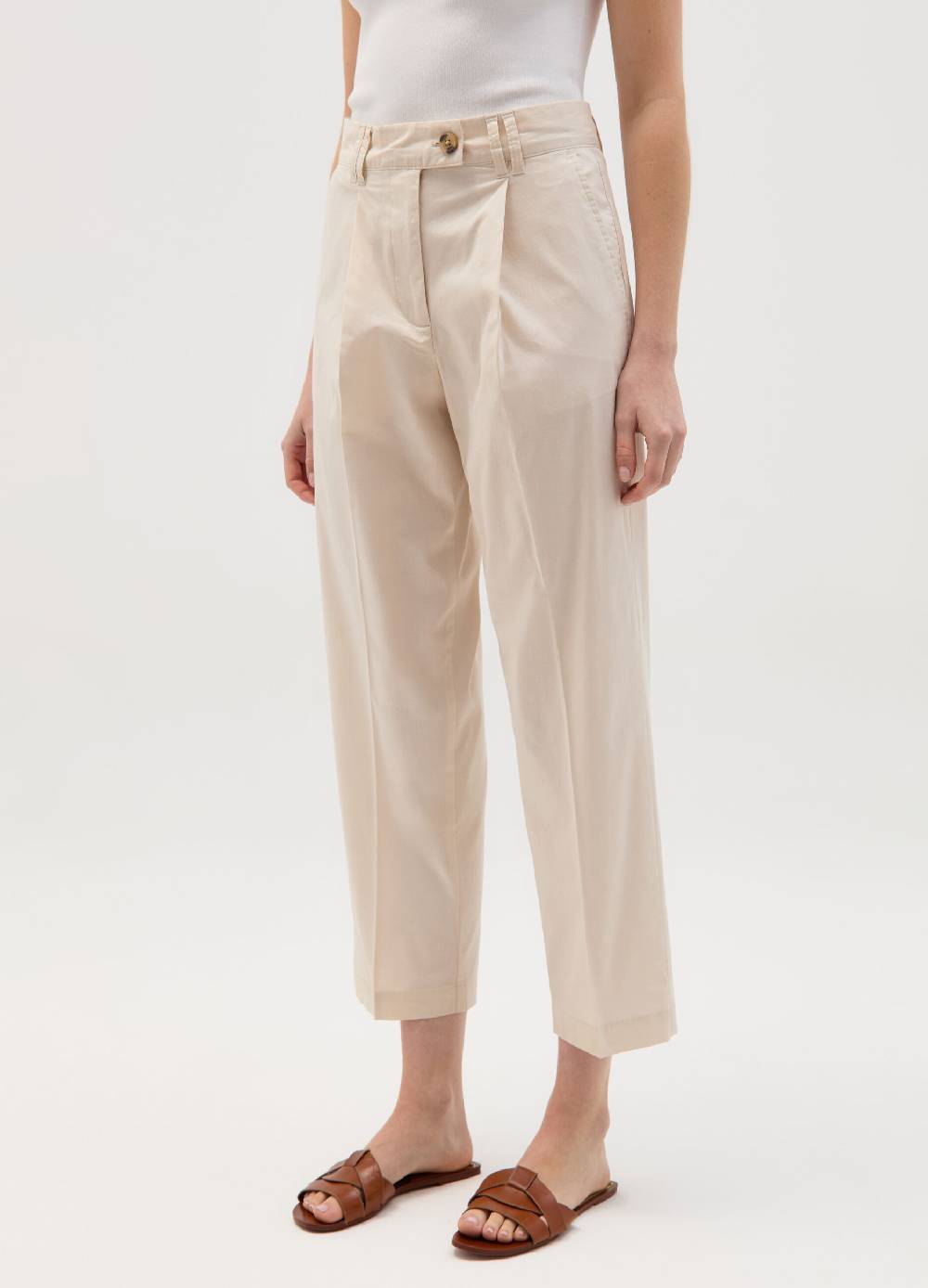 Ovs Pantalone A Sigaretta Crop Con Pinces