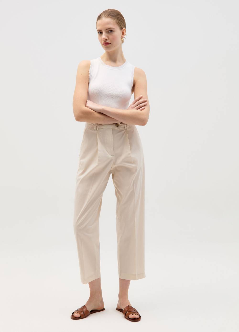 Ovs Pantalone a sigaretta crop con pinces