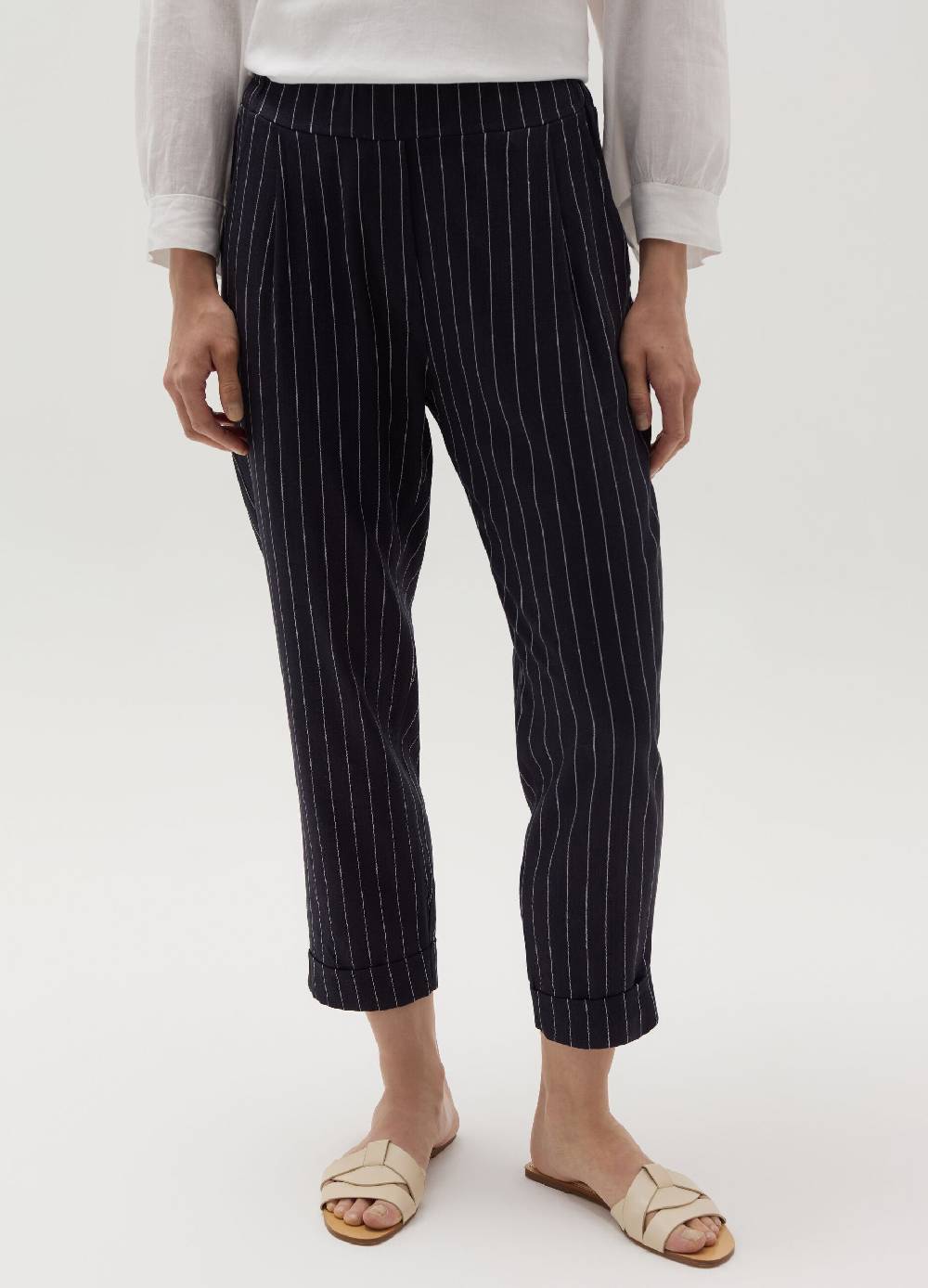 Ovs Pantalone A Sigaretta Gessato Crop